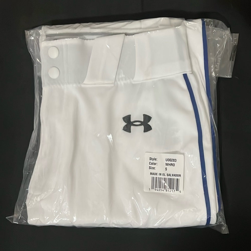 Men’s Under Armour Baseball Pants - Piped Royal Blue
